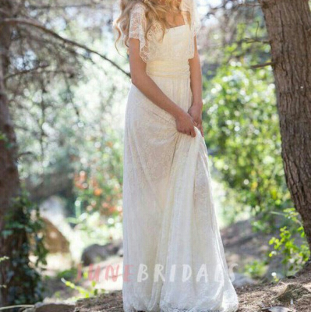 Long white lacey dress with cover up